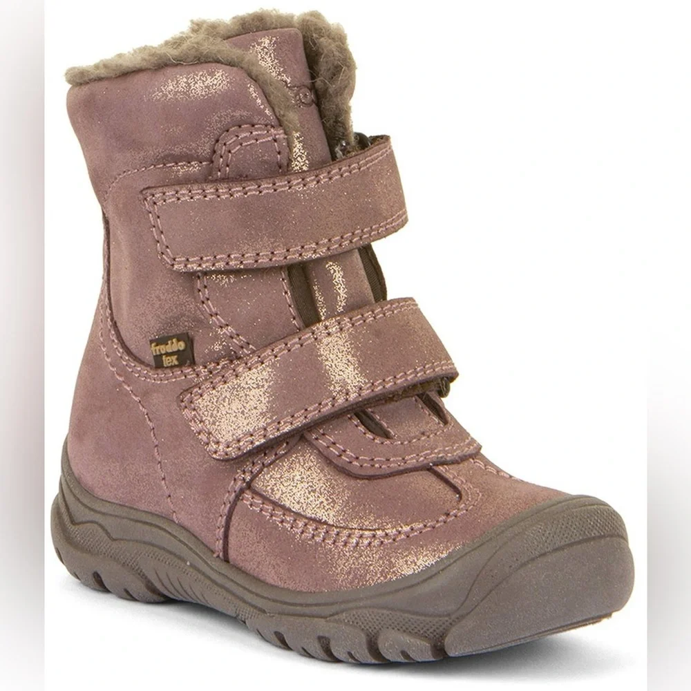 Froddo Kids Boots Tex Pink Gold Wool Zuru Tex Winter Barefoot size 34 or 2